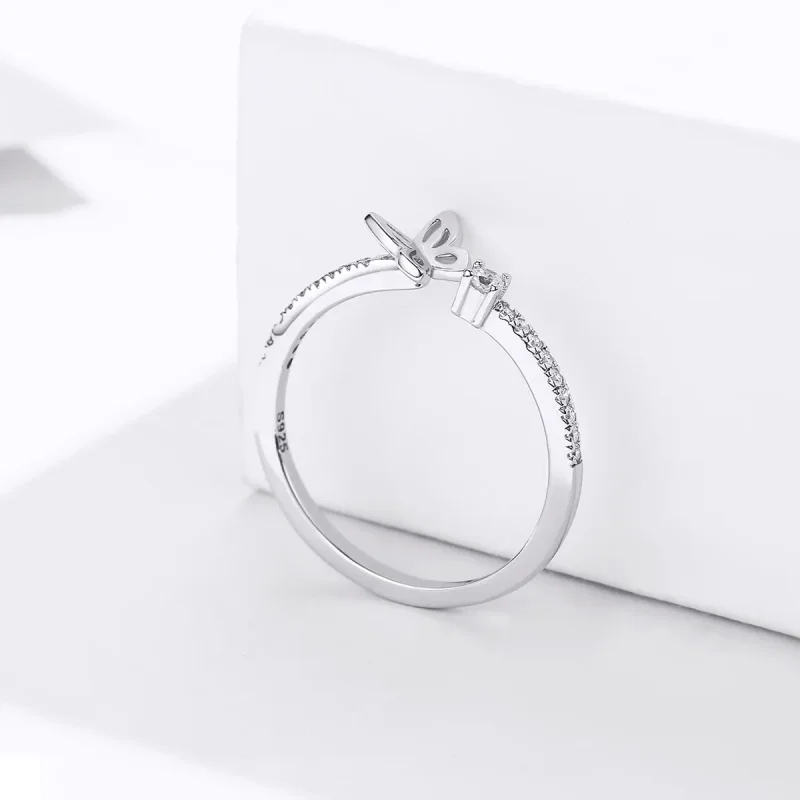 (bilde for) Pandora Style Silver Butterfly Open Ring - SCR550 - Vis 4