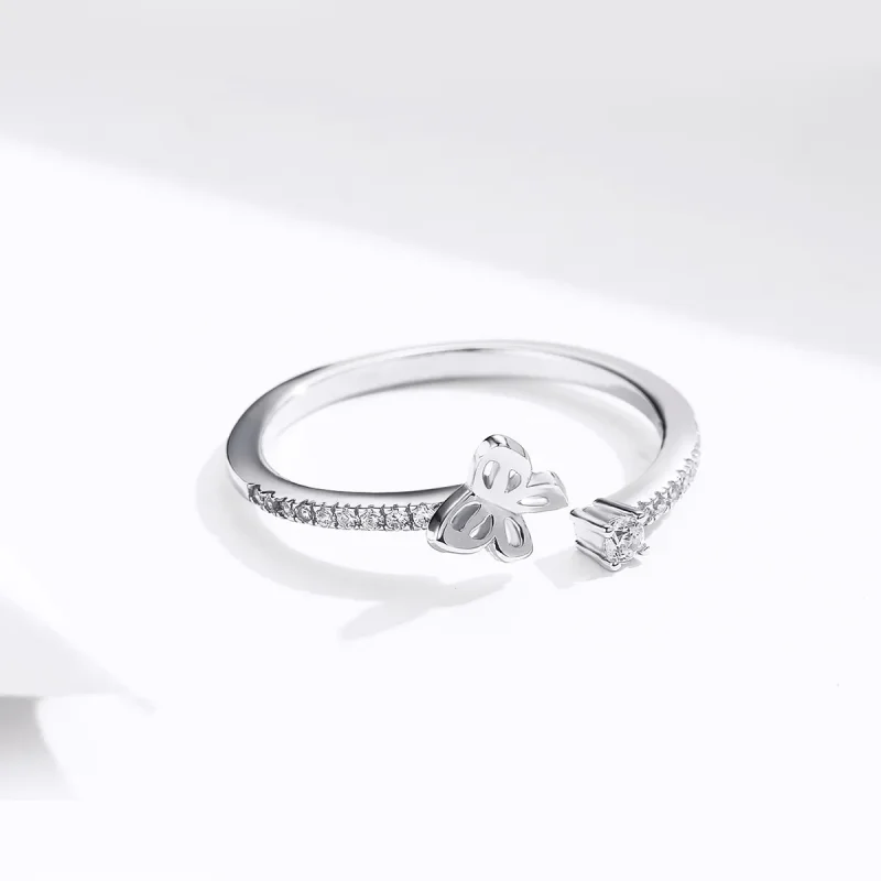 (bilde for) Pandora Style Silver Butterfly Open Ring - SCR550 - Vis 5