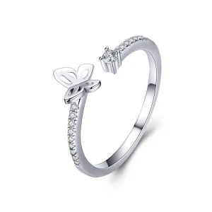 Pandora Style Silver Butterfly Open Ring - SCR550 (bilde for) Pandora Style Silver Butterfly Open Ring - SCR550