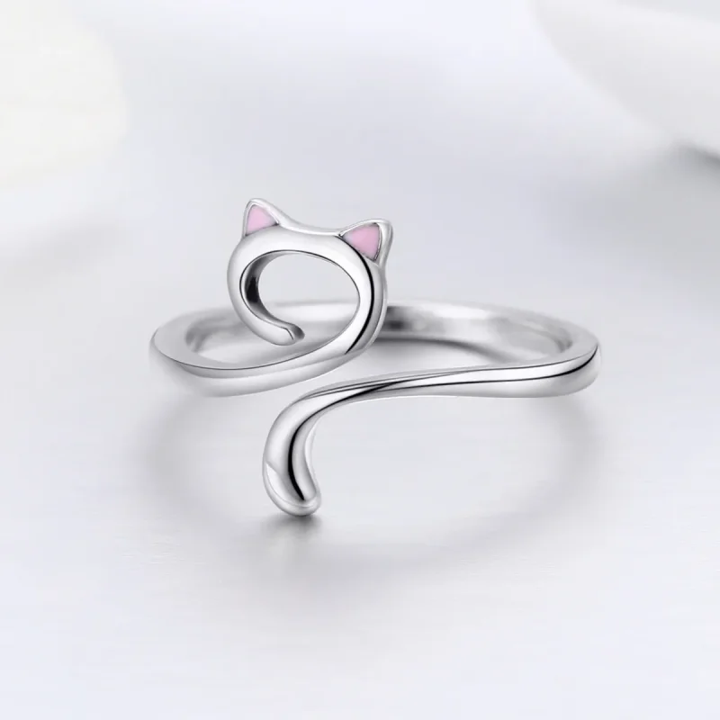 (bilde for) Pandora Style Silver Cats In Love Ring - SCR341 - Vis 5