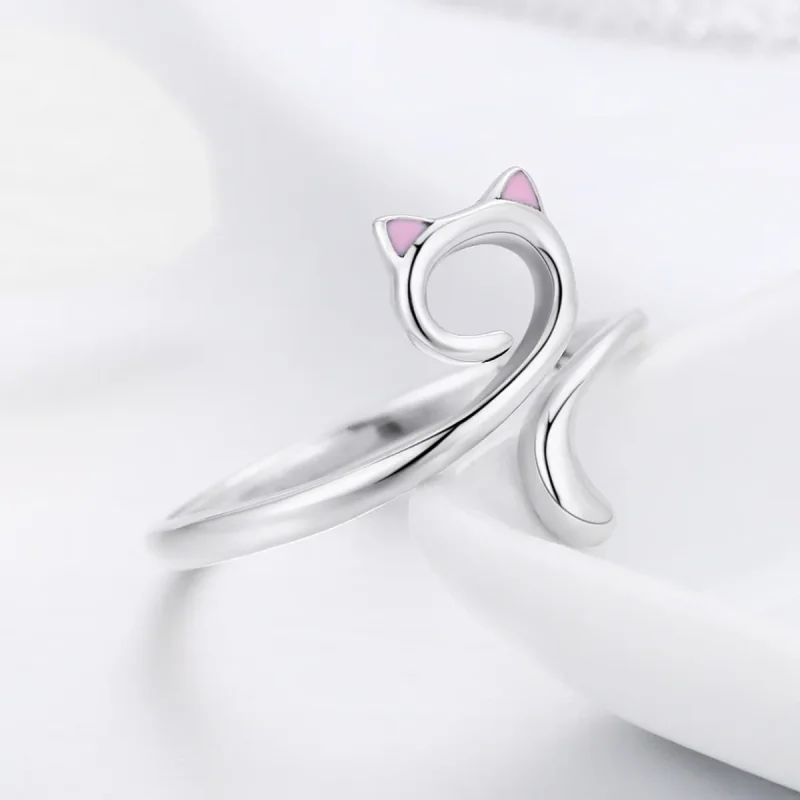 (bilde for) Pandora Style Silver Cats In Love Ring - SCR341 - Vis 6