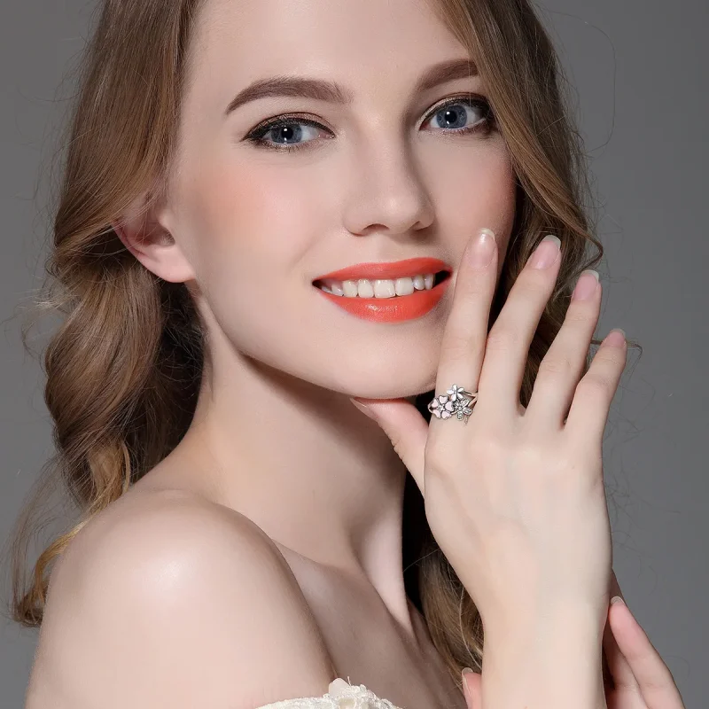 (bilde for) Pandora Style Silver Cherry Blossom Ring - SCR004 - Vis 4