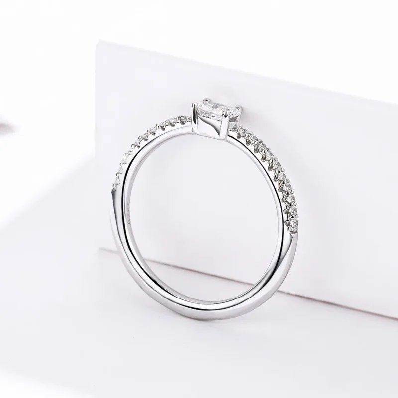 (bilde for) Pandora Style Silver Clear Stone Ring - SCR524 - Vis 3
