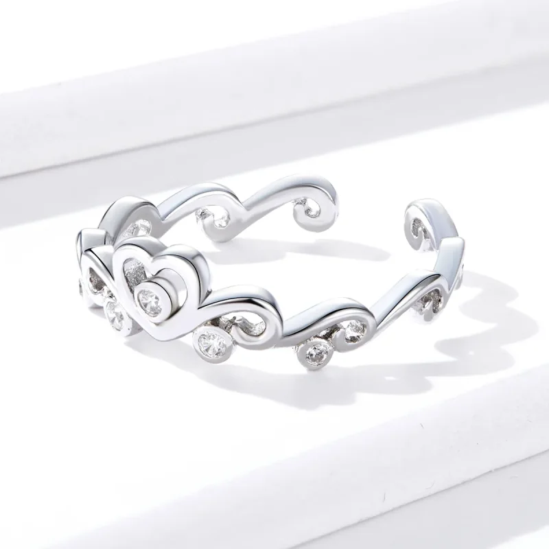 (bilde for) Pandora Style Silver Crown Open Ring - BSR105 - Vis 3