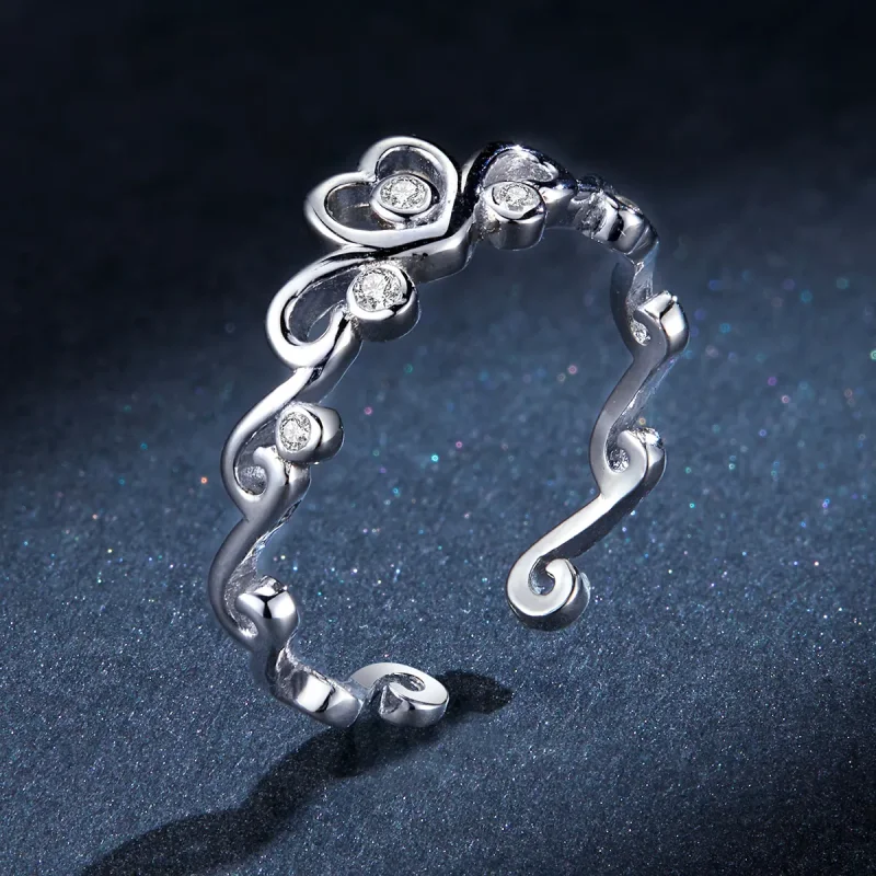 (bilde for) Pandora Style Silver Crown Open Ring - BSR105 - Vis 5