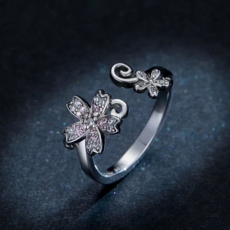 (bilde for) Pandora Style Silver Dazzling Daisy Open Ring - BSR086 - Vis 5