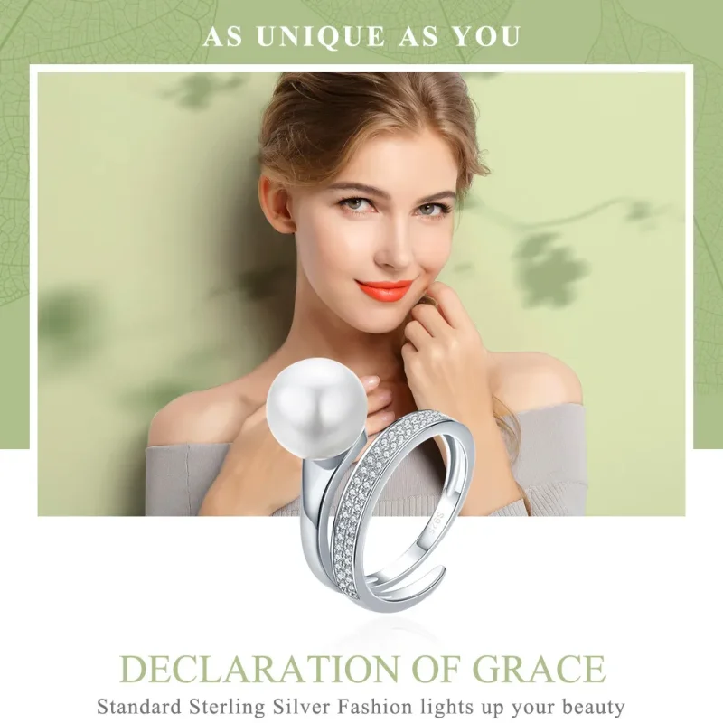 (bilde for) Pandora Style Silver Declaration of Grace Ring - SCR231 - Vis 2