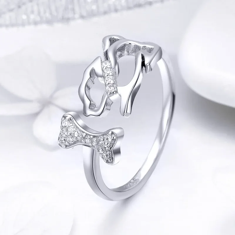 (bilde for) Pandora Style Silver Dog's Company Ring - SCR416 - Vis 2