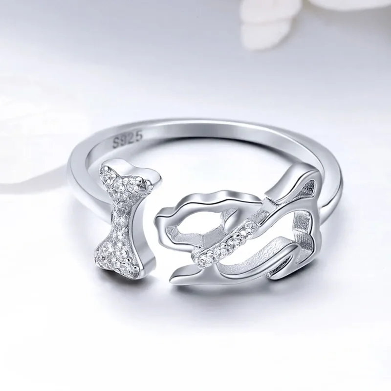 (bilde for) Pandora Style Silver Dog's Company Ring - SCR416 - Vis 3