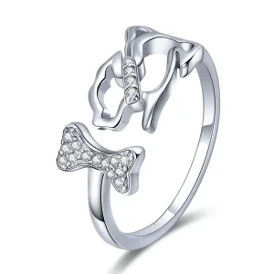 (bilde for) Pandora Style Silver Dog's Company Ring - SCR416
