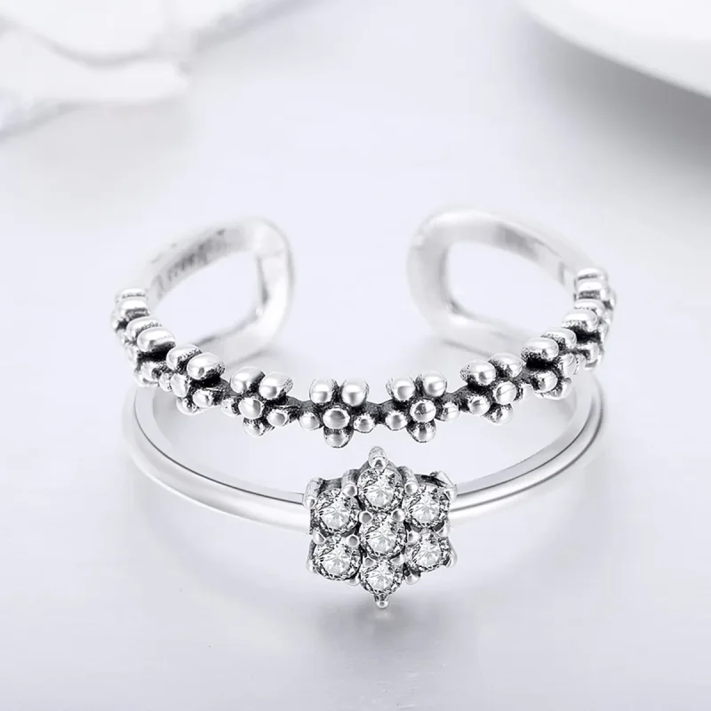 (bilde for) Pandora Style Silver Elegant Temperament Ring - SCR428 - Vis 2