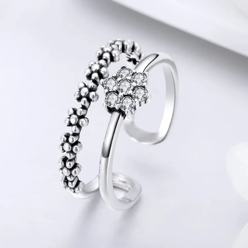 (bilde for) Pandora Style Silver Elegant Temperament Ring - SCR428 - Vis 3