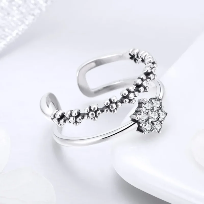 (bilde for) Pandora Style Silver Elegant Temperament Ring - SCR428 - Vis 4