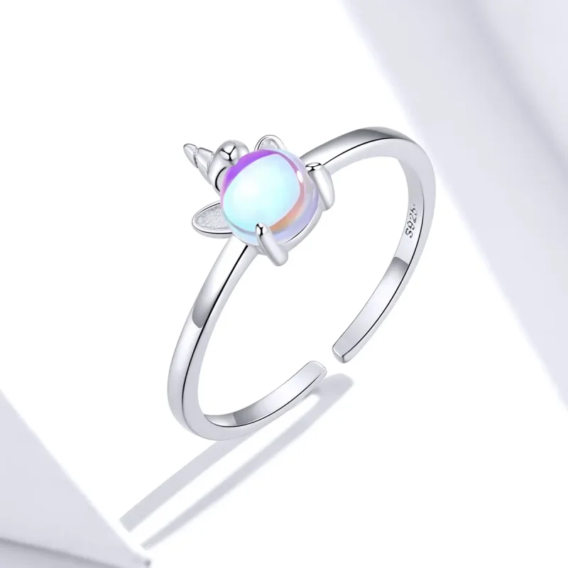 (bilde for) Pandora Style Silver Fancy Unicorn Åpen Ring - SCR642 - Vis 2