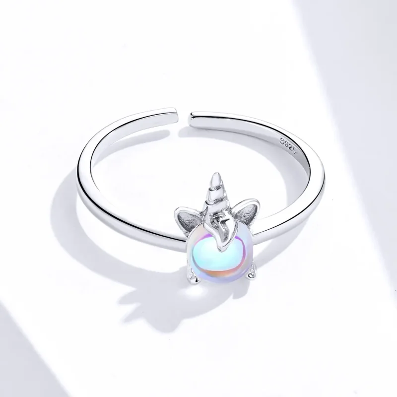 (bilde for) Pandora Style Silver Fancy Unicorn Åpen Ring - SCR642 - Vis 3
