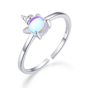 (bilde for) Pandora Style Silver Fancy Unicorn Åpen Ring - SCR642