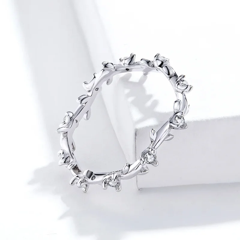 (bilde for) Pandora Style Silver Flower Crown Ring - SCR625 - Vis 3