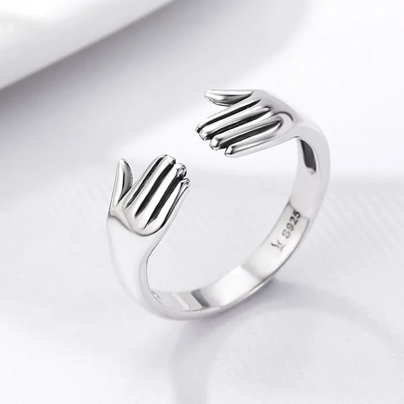 (bilde for) Pandora Style Silver Give Me A Hug Ring - SCR136 - Vis 4