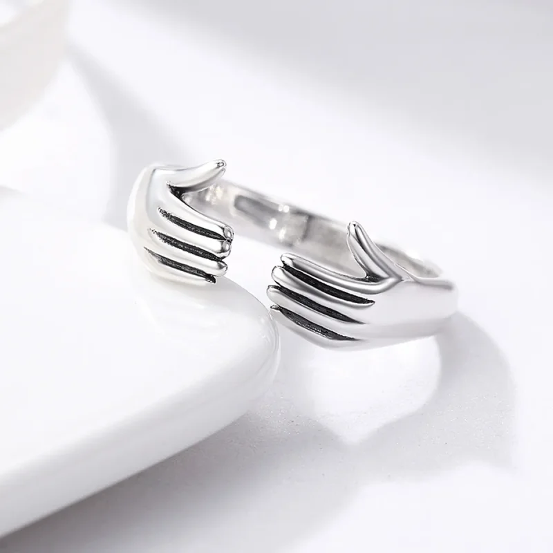 (bilde for) Pandora Style Silver Give Me A Hug Ring - SCR136 - Vis 5