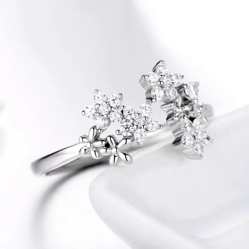 (bilde for) Pandora Style Silver Gypsophila Open Ring - BSR021 - Vis 3