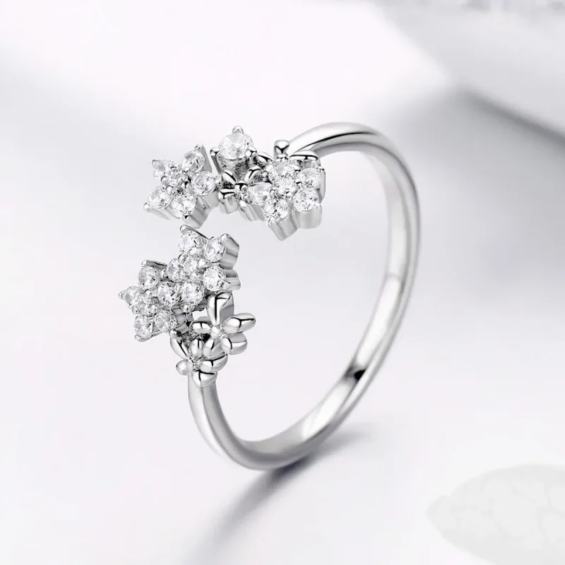 (bilde for) Pandora Style Silver Gypsophila Open Ring - BSR021 - Vis 4