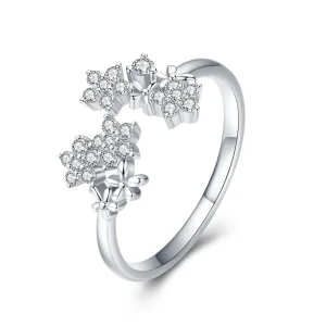 Pandora Style Silver Gypsophila Open Ring - BSR021 (bilde for) Pandora Style Silver Gypsophila Open Ring - BSR021
