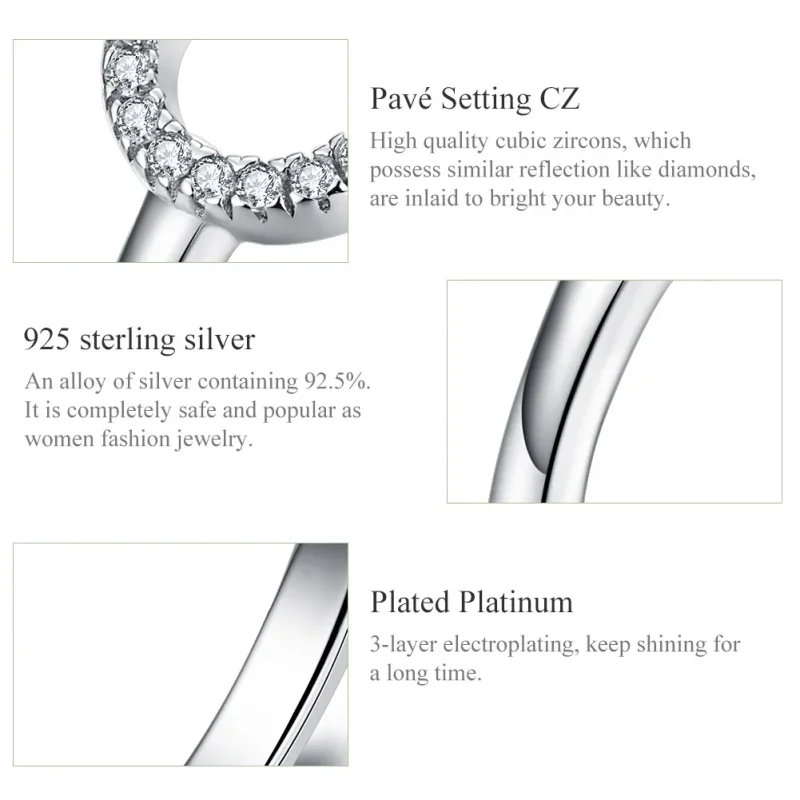 (bilde for) Pandora Style Silver Halo Open Ring - SCR545 - Vis 3