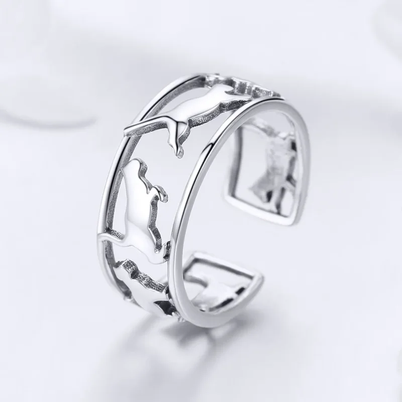 (bilde for) Pandora Style Silver Happy Cats Ring - SCR473 - Vis 2