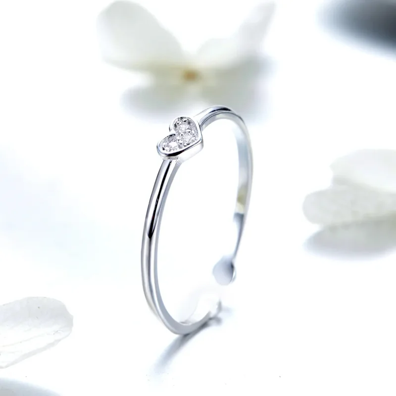 (bilde for) Pandora Style Silver Heart of Lady Ring - SCR491 - Vis 2