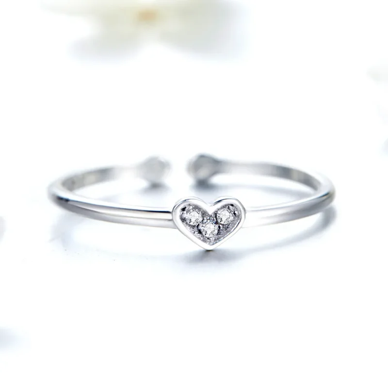 (bilde for) Pandora Style Silver Heart of Lady Ring - SCR491 - Vis 3