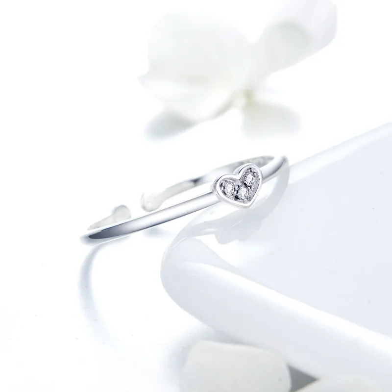 (bilde for) Pandora Style Silver Heart of Lady Ring - SCR491 - Vis 4