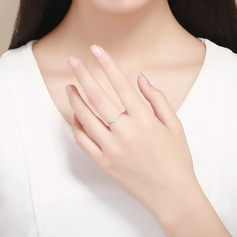 (bilde for) Pandora Style Silver Heart of Lady Ring - SCR491 - Vis 5