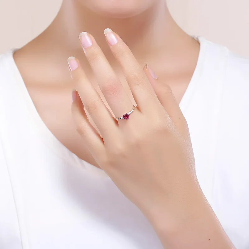 (bilde for) Pandora Style Silver Heartbeat Ring - SCR389 - Vis 5