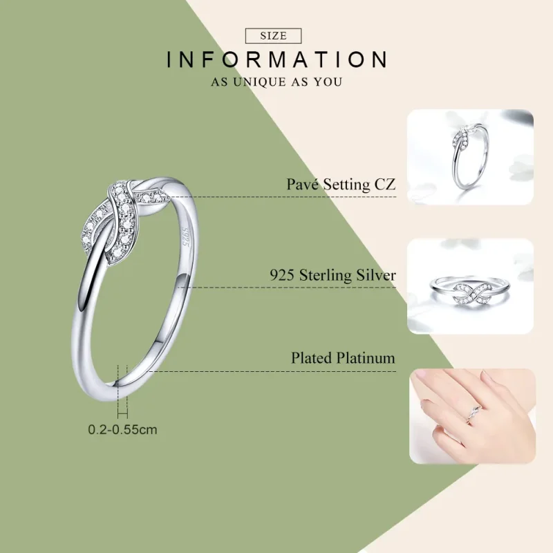 (bilde for) Pandora Style Silver Infinite Love Ring - SCR494 - Vis 3