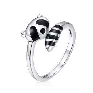 (bilde for) Pandora Style Silver Little Raccoon Open Ring - SCR652