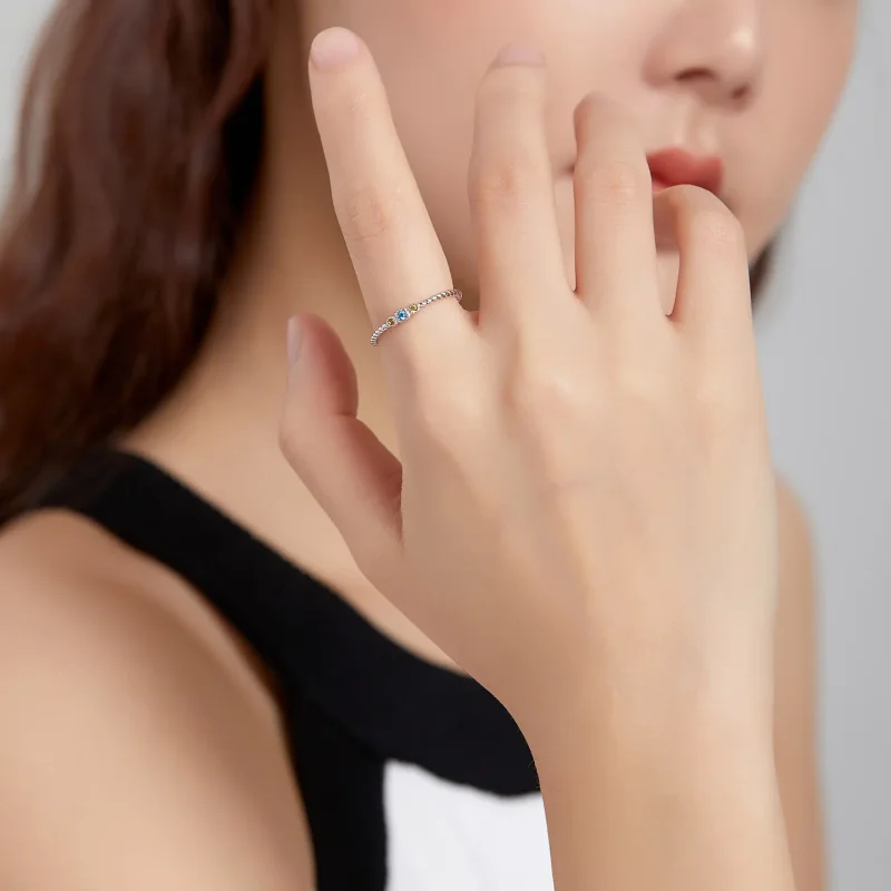 (bilde for) Pandora Style Silver Love of Rainbow Ring - SCR721 - Vis 7