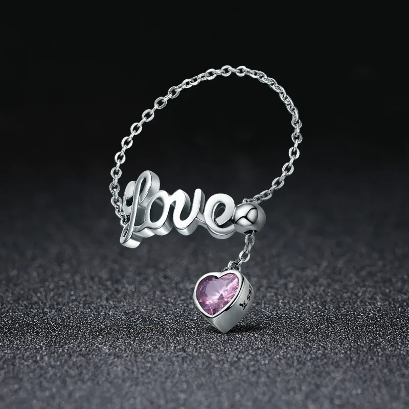 (bilde for) Pandora Style Silver Love Ring - SCR246 - Vis 2