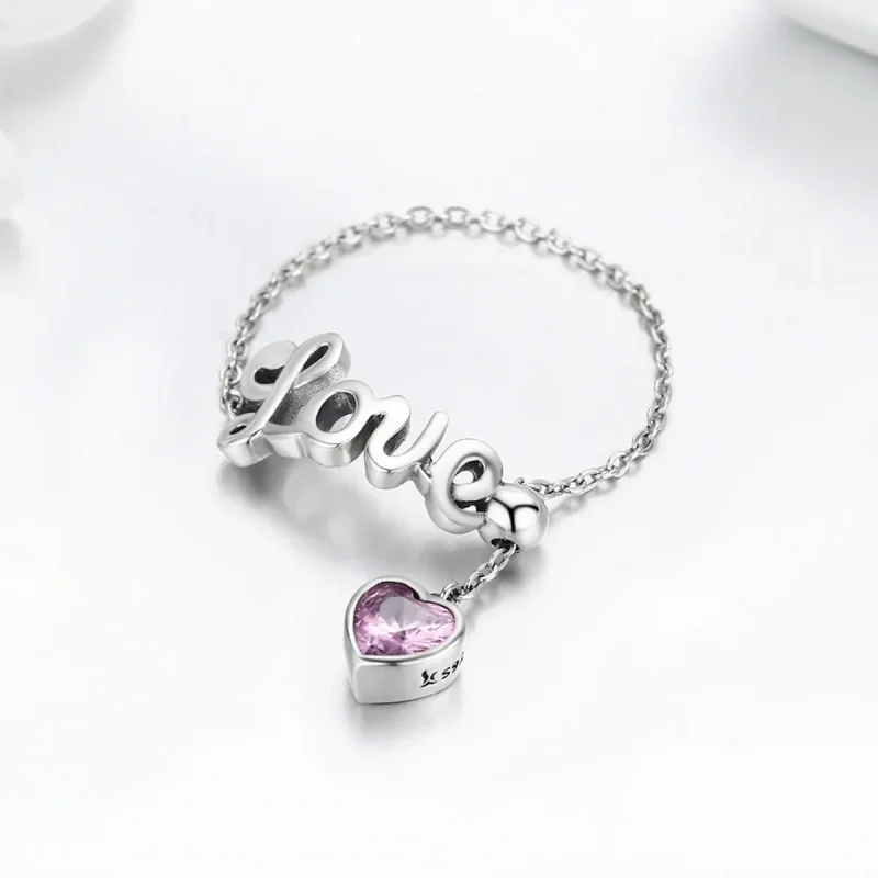 (bilde for) Pandora Style Silver Love Ring - SCR246 - Vis 3