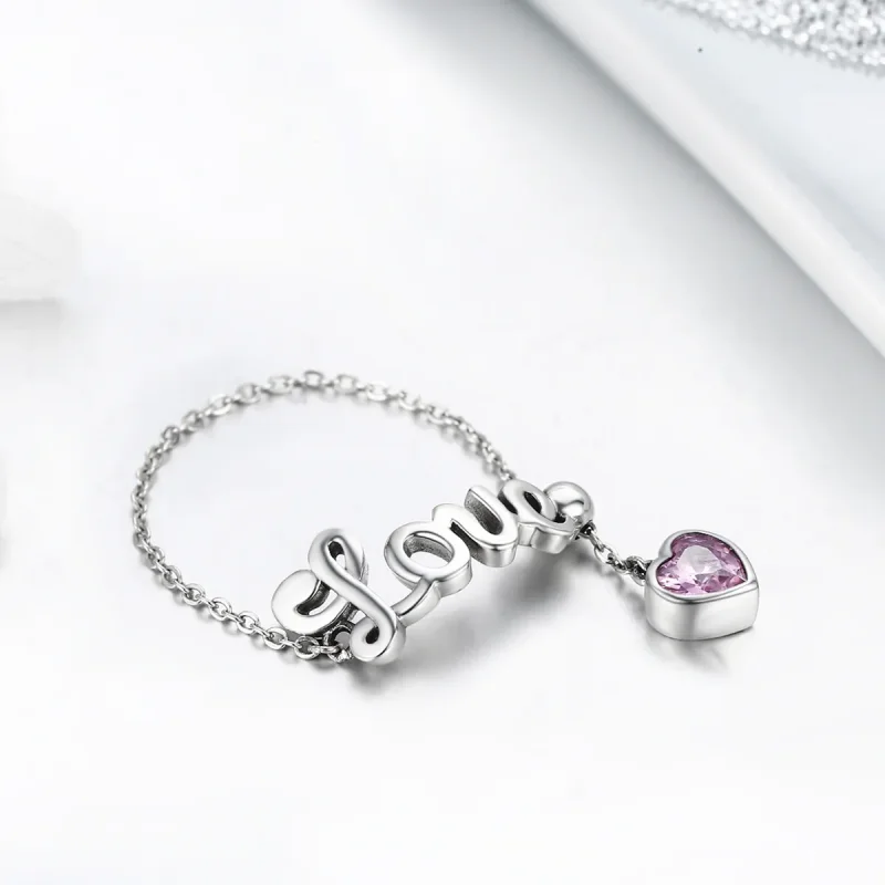 (bilde for) Pandora Style Silver Love Ring - SCR246 - Vis 4