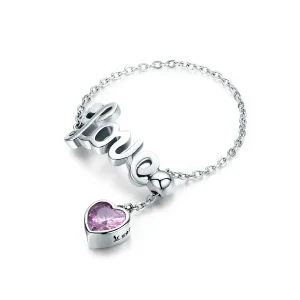 (bilde for) Pandora Style Silver Love Ring - SCR246