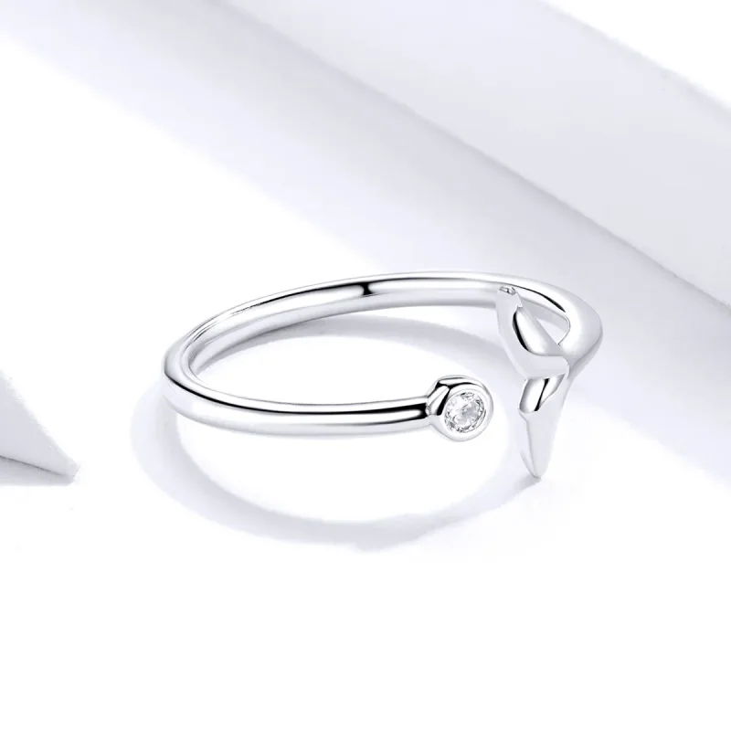 (bilde for) Pandora Style Silver Mermaid Tear Open Ring - SCR618-A - Vis 2