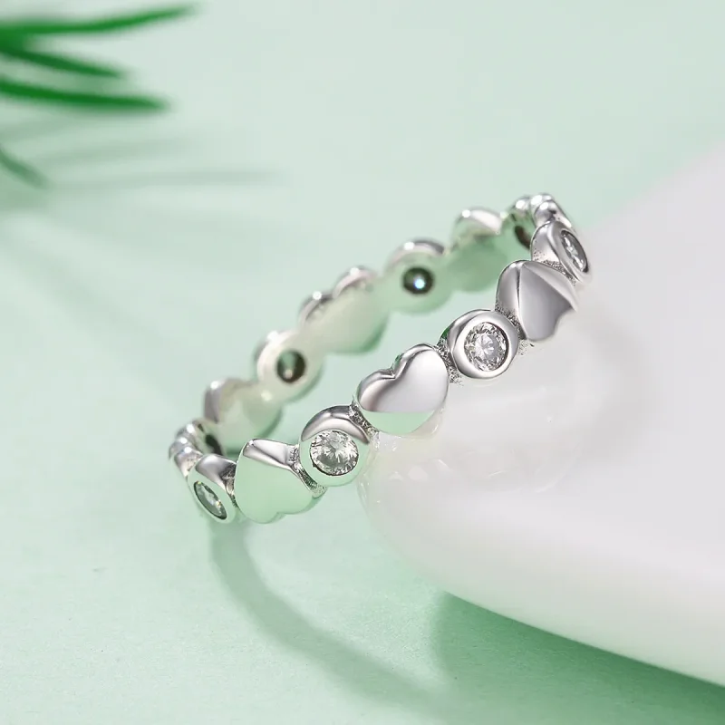(bilde for) Pandora Style Silver My Heart Is Bright Ring - SCR164 - Vis 6