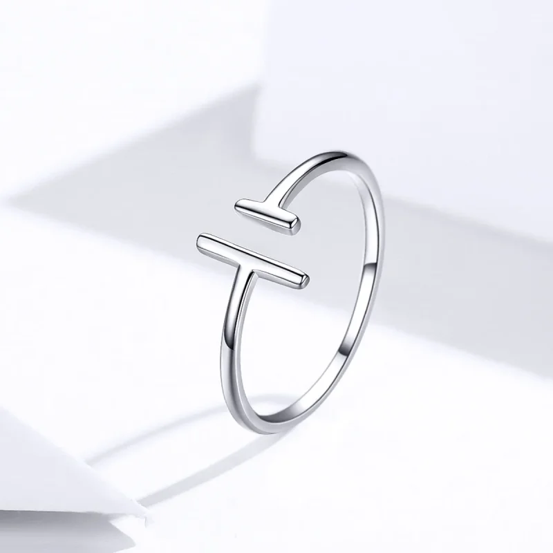 (bilde for) Pandora Style Silver Parallel Lines Open Ring - SCR555 - Vis 2