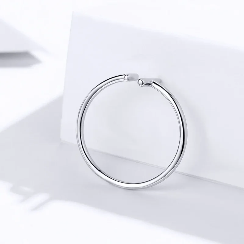 (bilde for) Pandora Style Silver Parallel Lines Open Ring - SCR555 - Vis 4