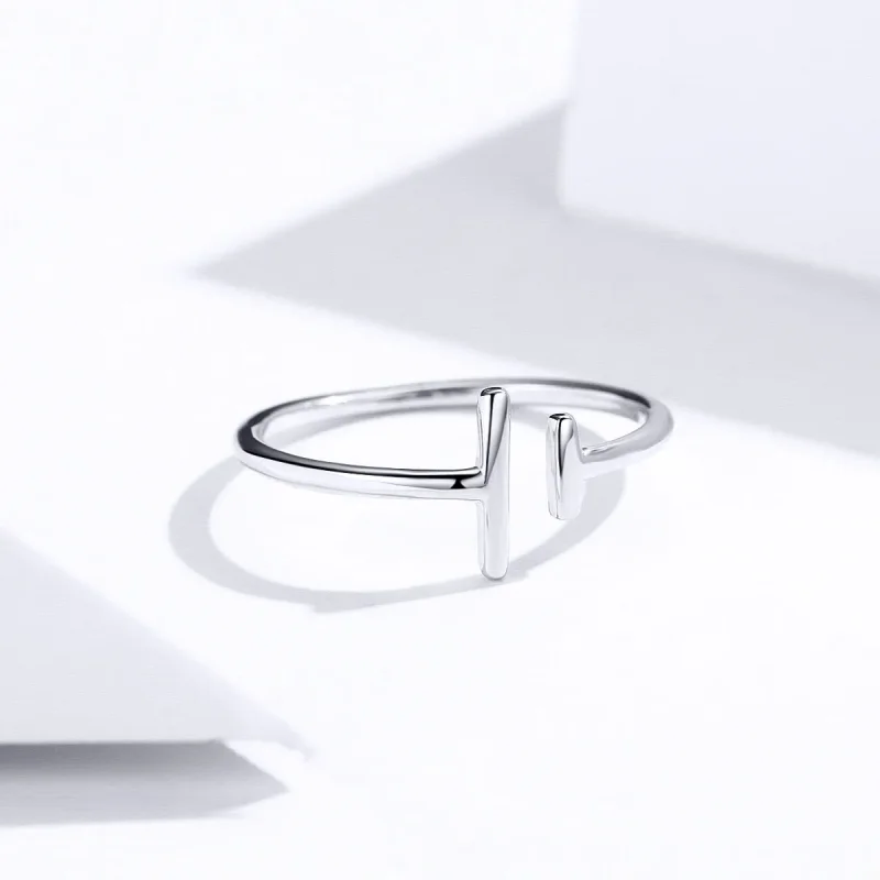 (bilde for) Pandora Style Silver Parallel Lines Open Ring - SCR555 - Vis 5