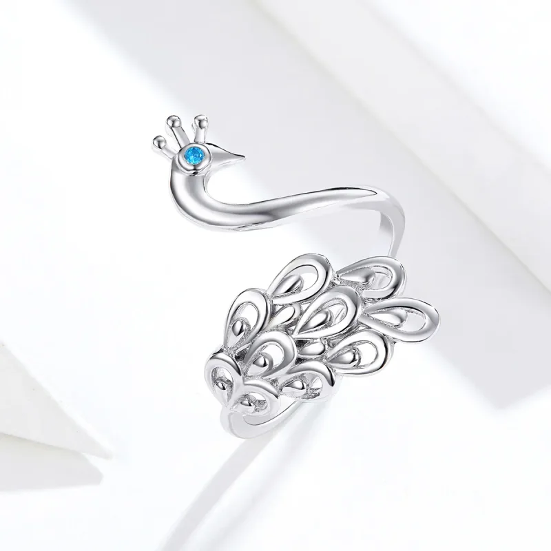(bilde for) Pandora Style Silver Peacock Open Ring - SCR592 - Vis 2