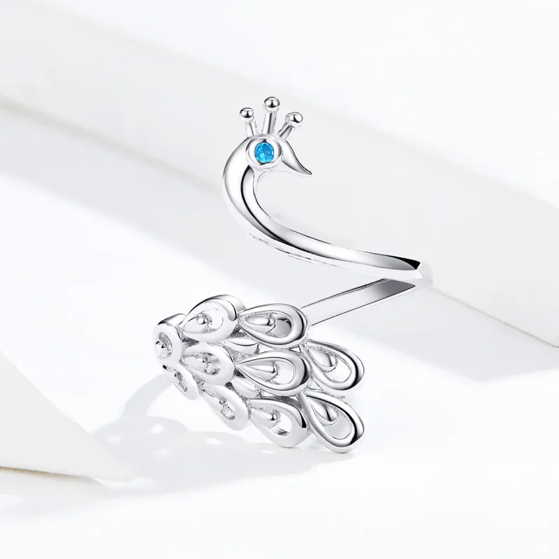 (bilde for) Pandora Style Silver Peacock Open Ring - SCR592 - Vis 3