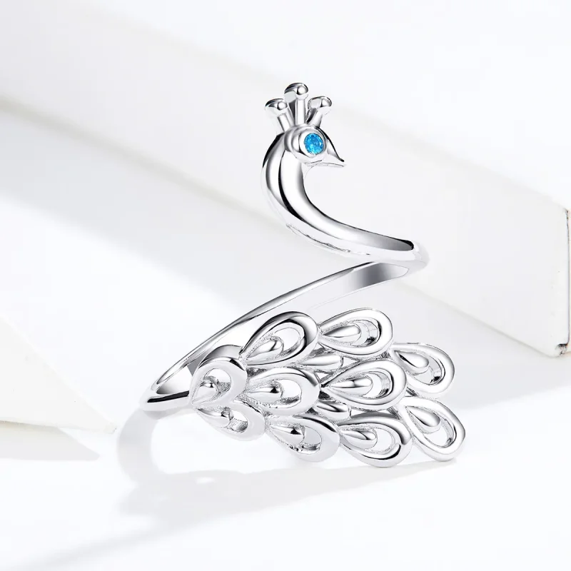 (bilde for) Pandora Style Silver Peacock Open Ring - SCR592 - Vis 4