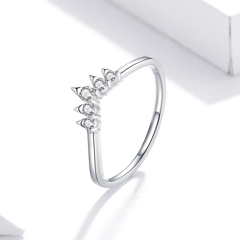 (bilde for) Pandora Style Silver Princess Crown Ring - SCR686 - Vis 2