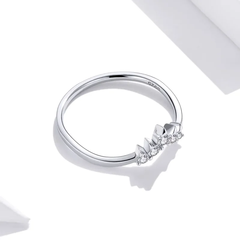 (bilde for) Pandora Style Silver Princess Crown Ring - SCR686 - Vis 3